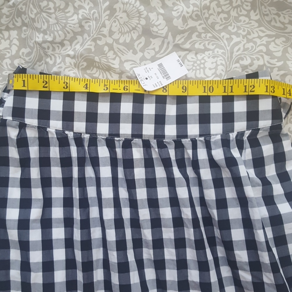 J.crew Black, White, & Gray Gingham Skirt NWT - Picture 4 of 5